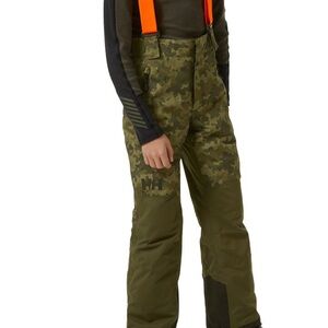 Helly Hansen Kids Camo Green Bottoms with Orange Straps